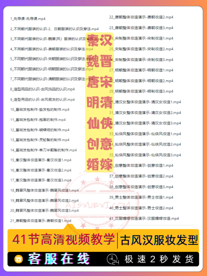 国风汉服化妆发型-爱上学习资源站