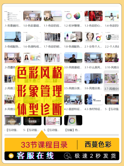 色彩与风格课程视频形象管理师培训教程个人风格体型诊断教程-爱上学习资源站