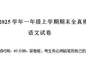 2024-2025学年一年级上学期语文期末全真模拟试卷（统编版 含答案解析）-爱上学习资源站